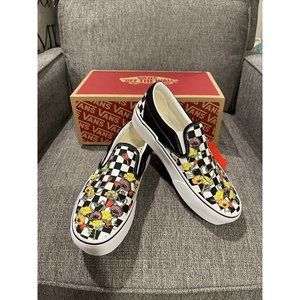 NIB Vans Classic Slip On Poppy Checkerboard Sneakers